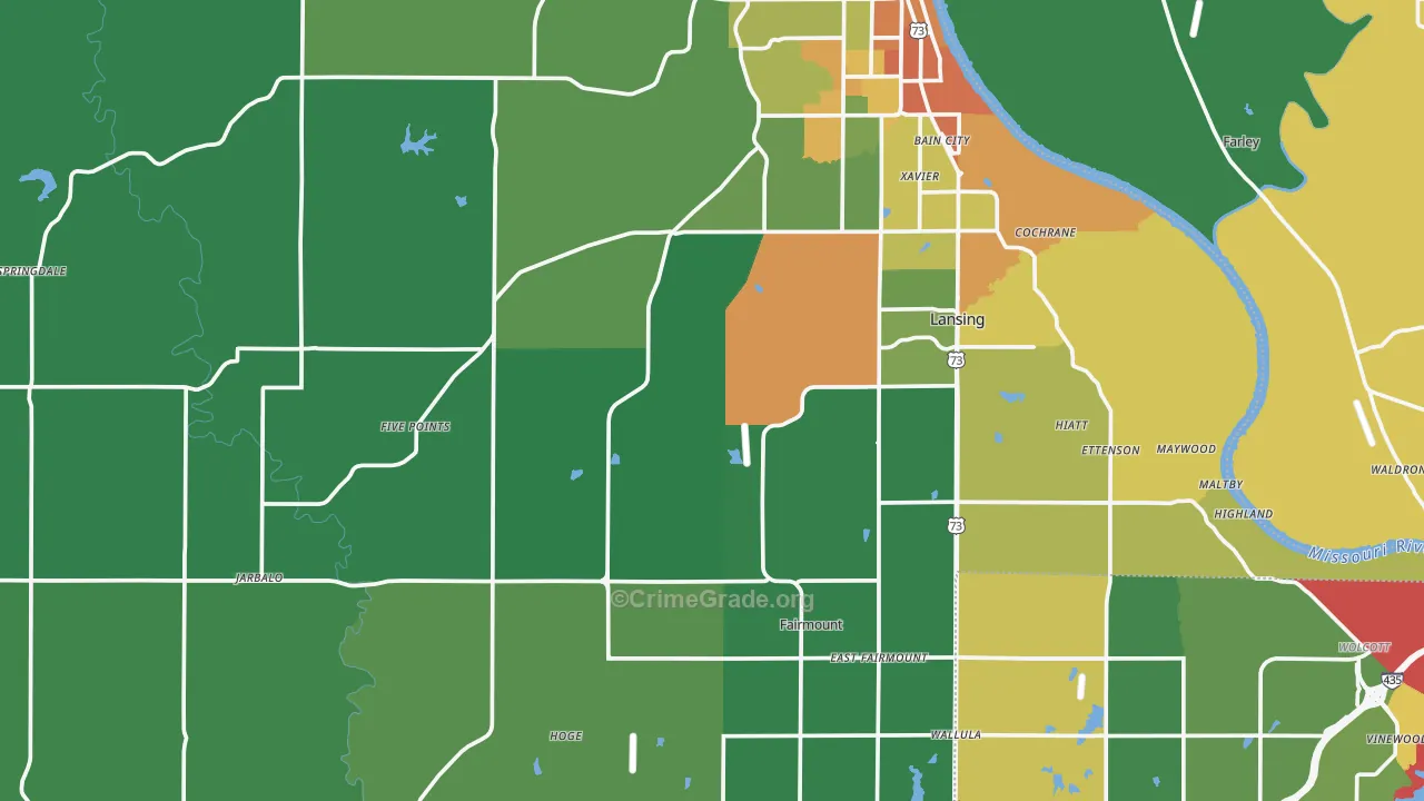 Leavenworth County, KS Map of Drug-Related Crime Rates