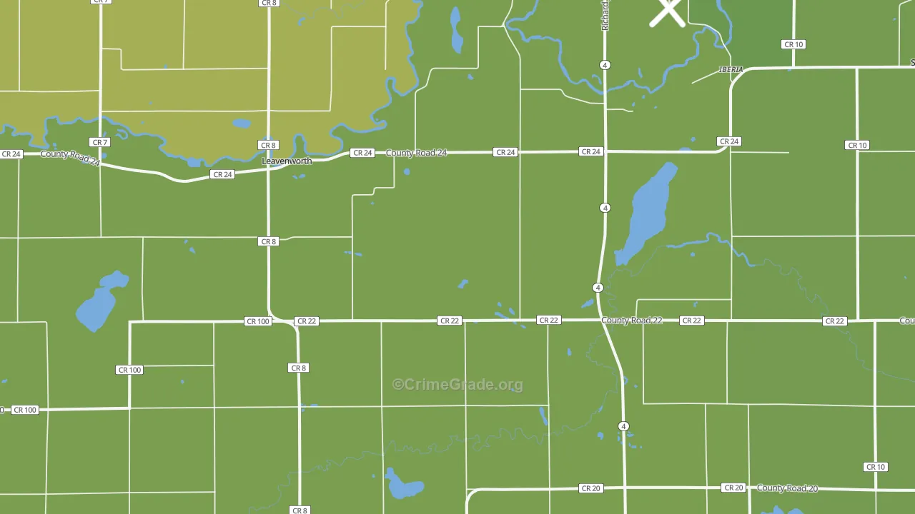 Leavenworth, MN Map of Drug-Related Crime Rates
