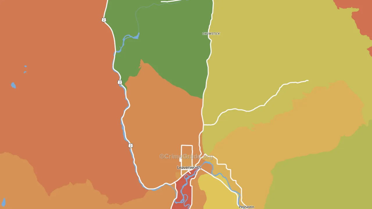 Leavenworth, WA Map of Drug-Related Crime Rates