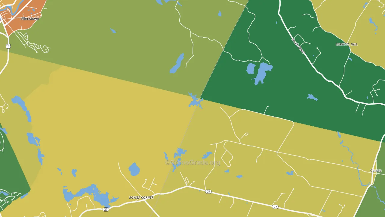 Leavitts Hill, NH Map of Drug-Related Crime Rates