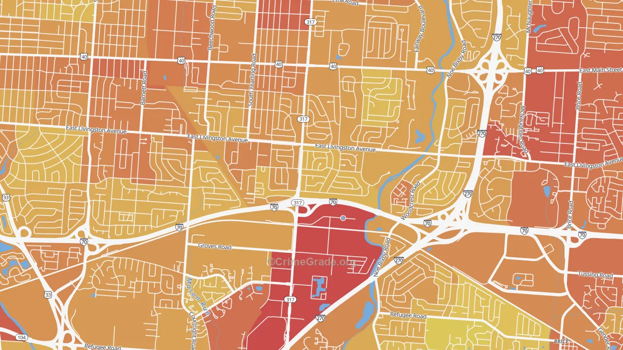 Leawood, Columbus, OH Map of Drug-Related Crime Rates