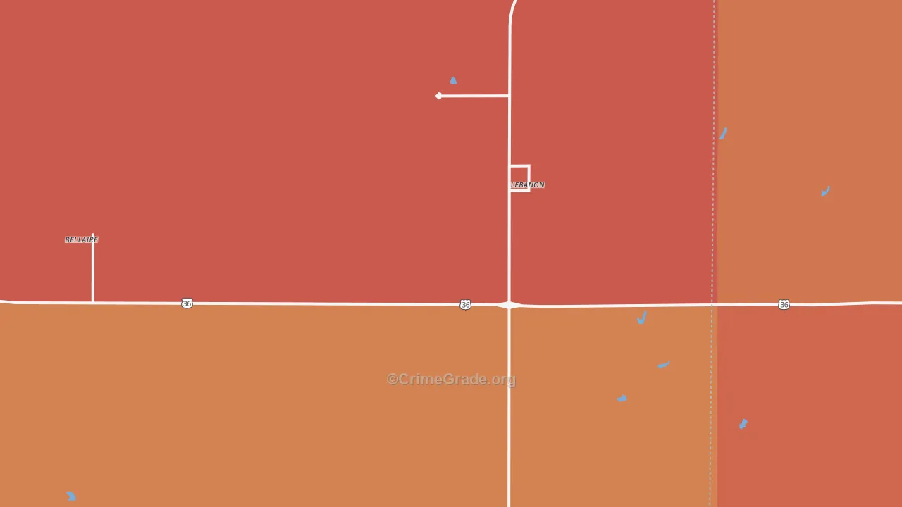 Lebanon, KS Map of Drug-Related Crime Rates