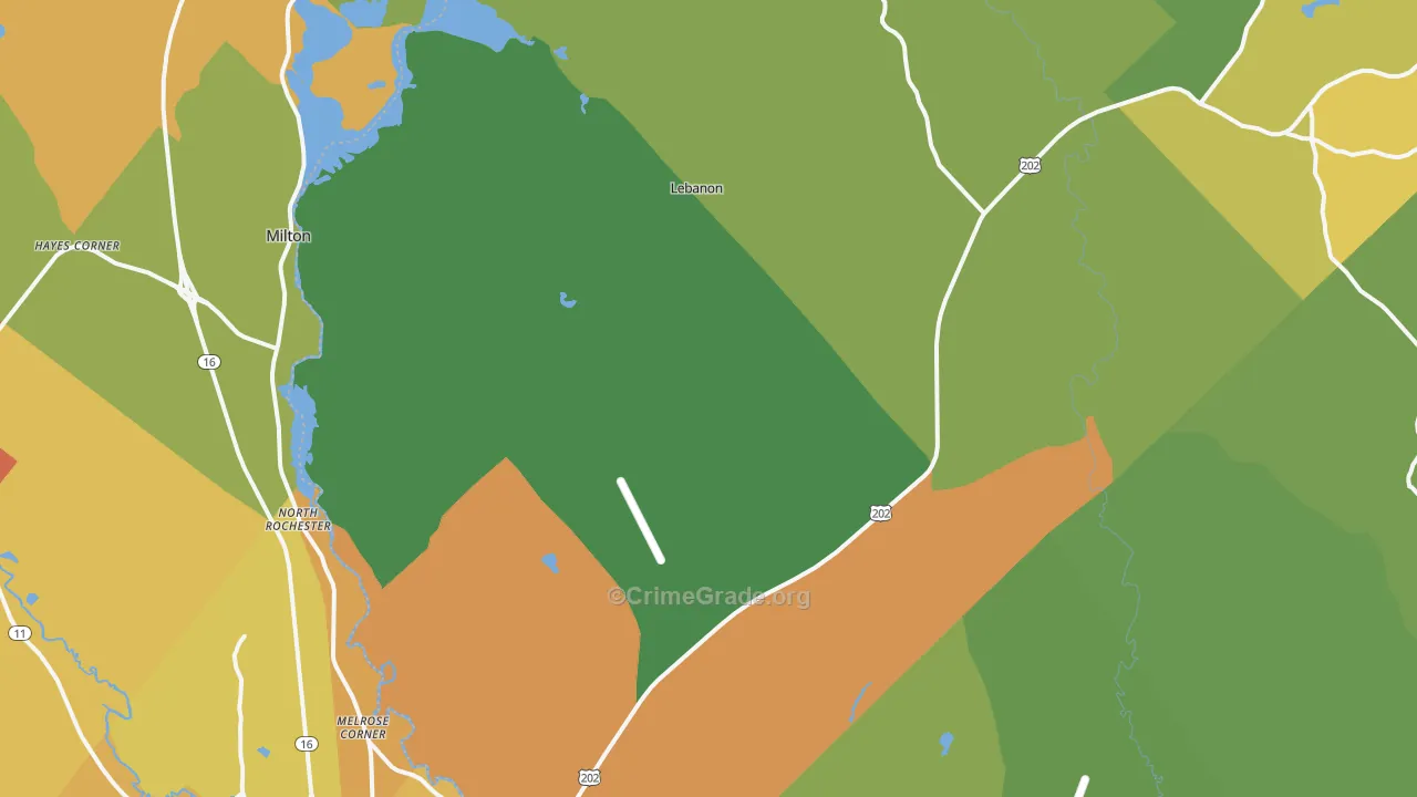 Lebanon, ME Map of Drug-Related Crime Rates