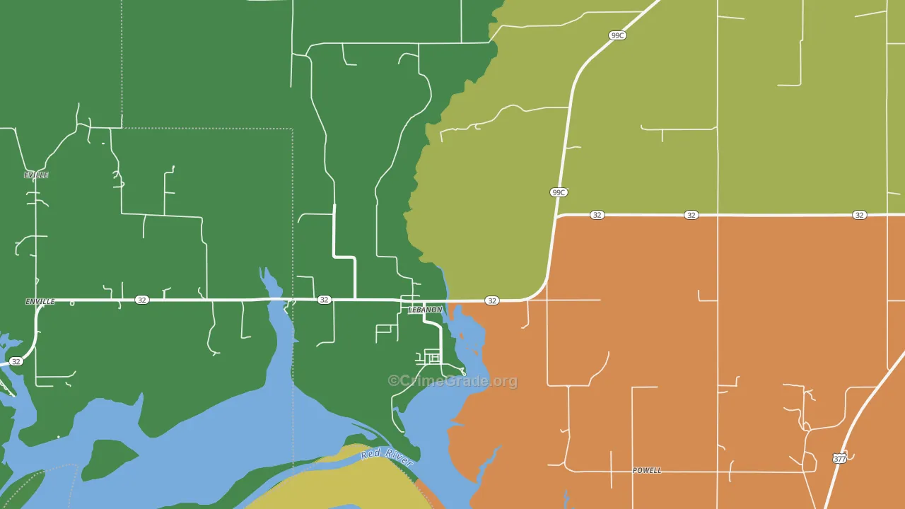 Lebanon, OK Map of Drug-Related Crime Rates