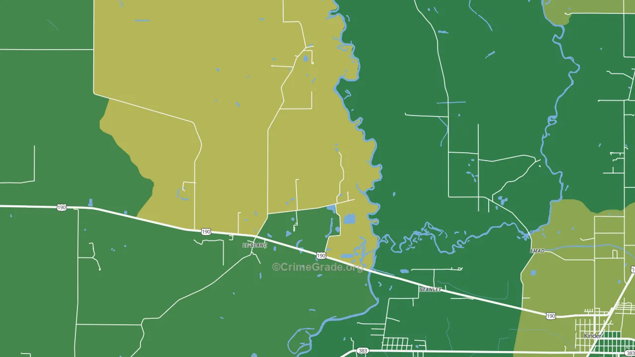 Leblanc, LA Map of Drug-Related Crime Rates