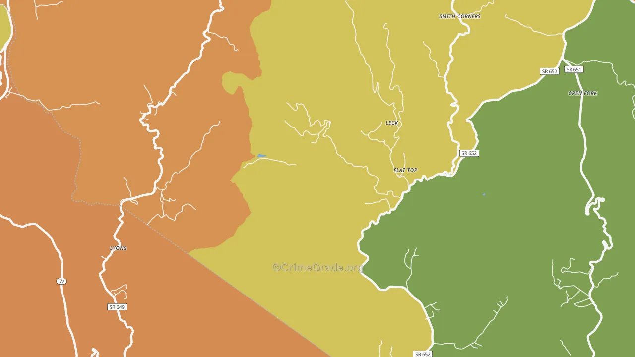 Leck, VA Map of Drug-Related Crime Rates