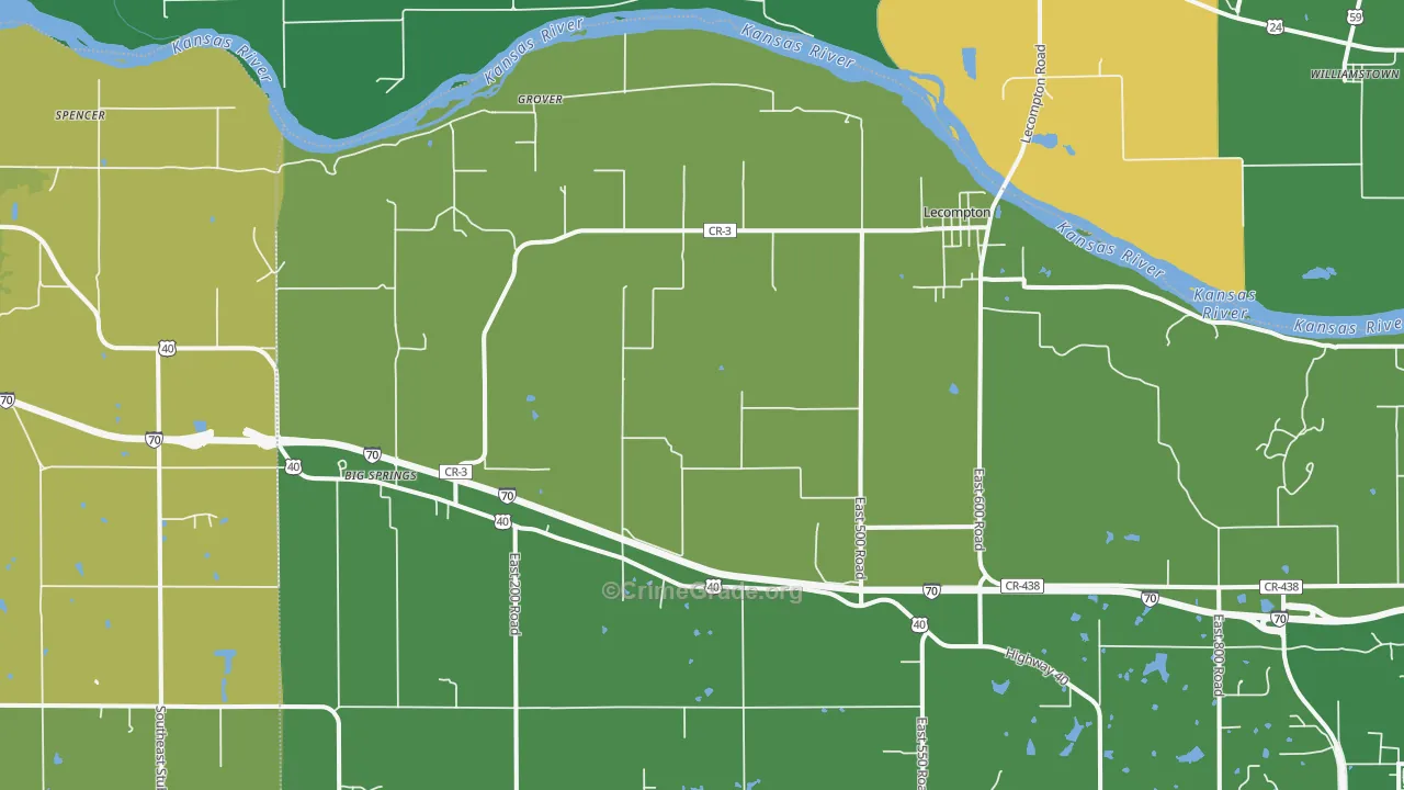 Lecompton, KS Map of Drug-Related Crime Rates
