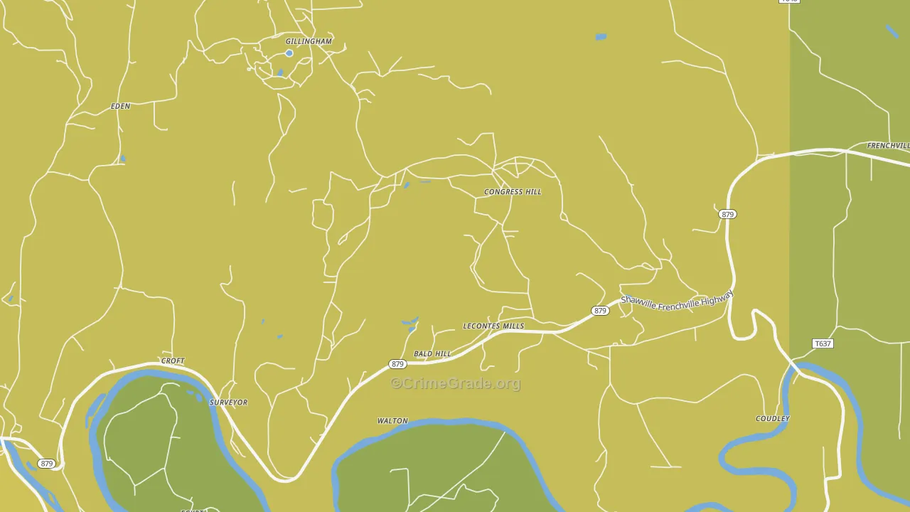Lecontes Mills, PA Map of Drug-Related Crime Rates