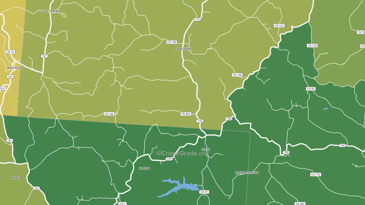 Lecta, OH Map of Drug-Related Crime Rates