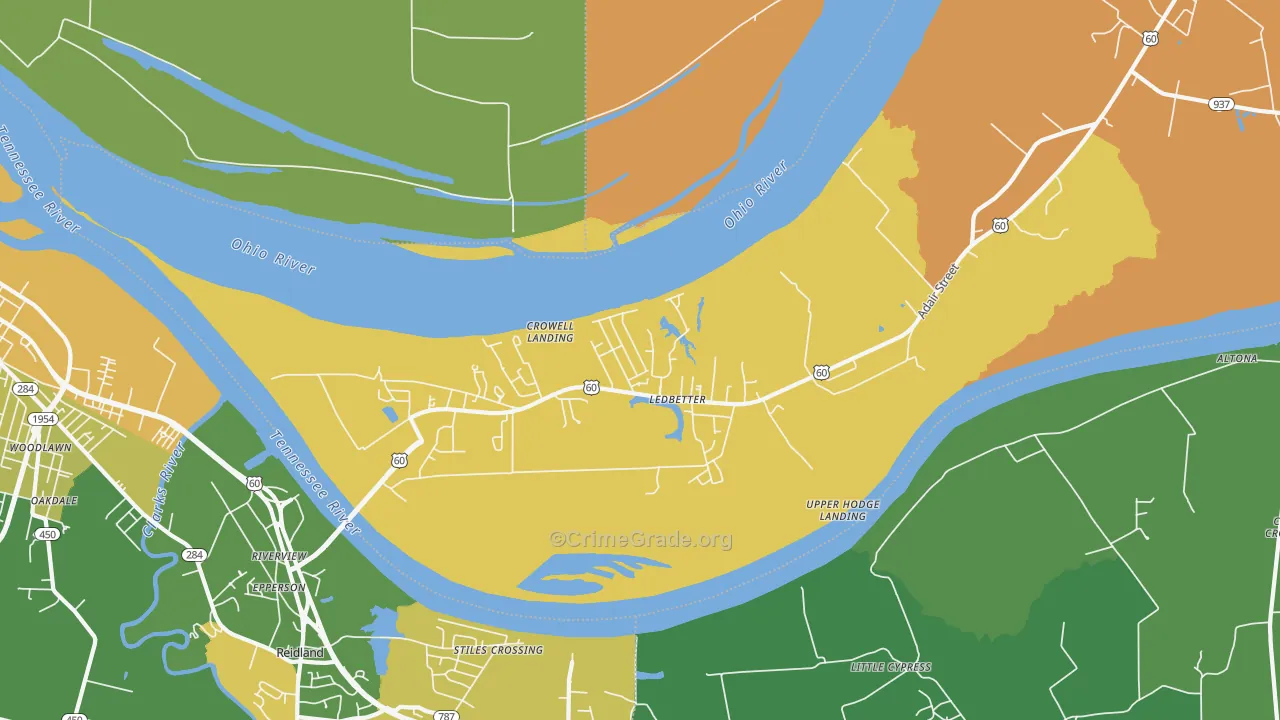 Ledbetter, KY Map of Drug-Related Crime Rates