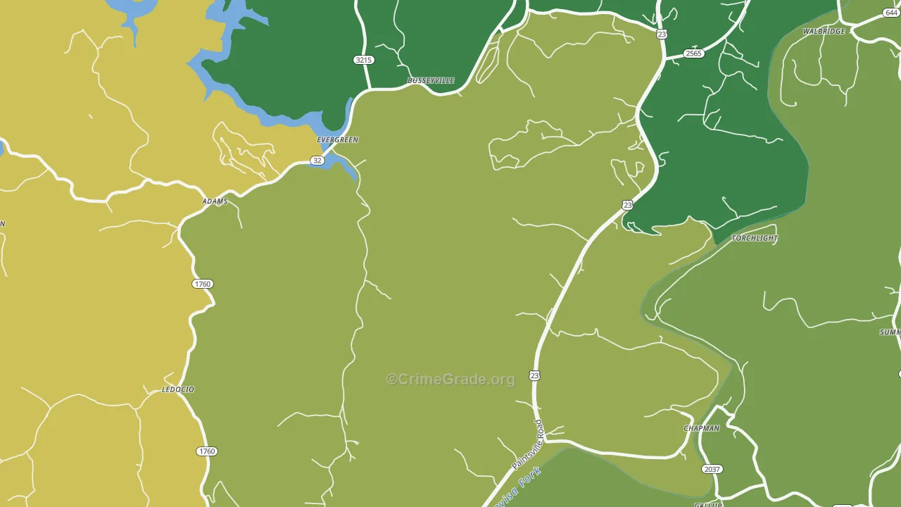 Ledocio, KY Map of Drug-Related Crime Rates