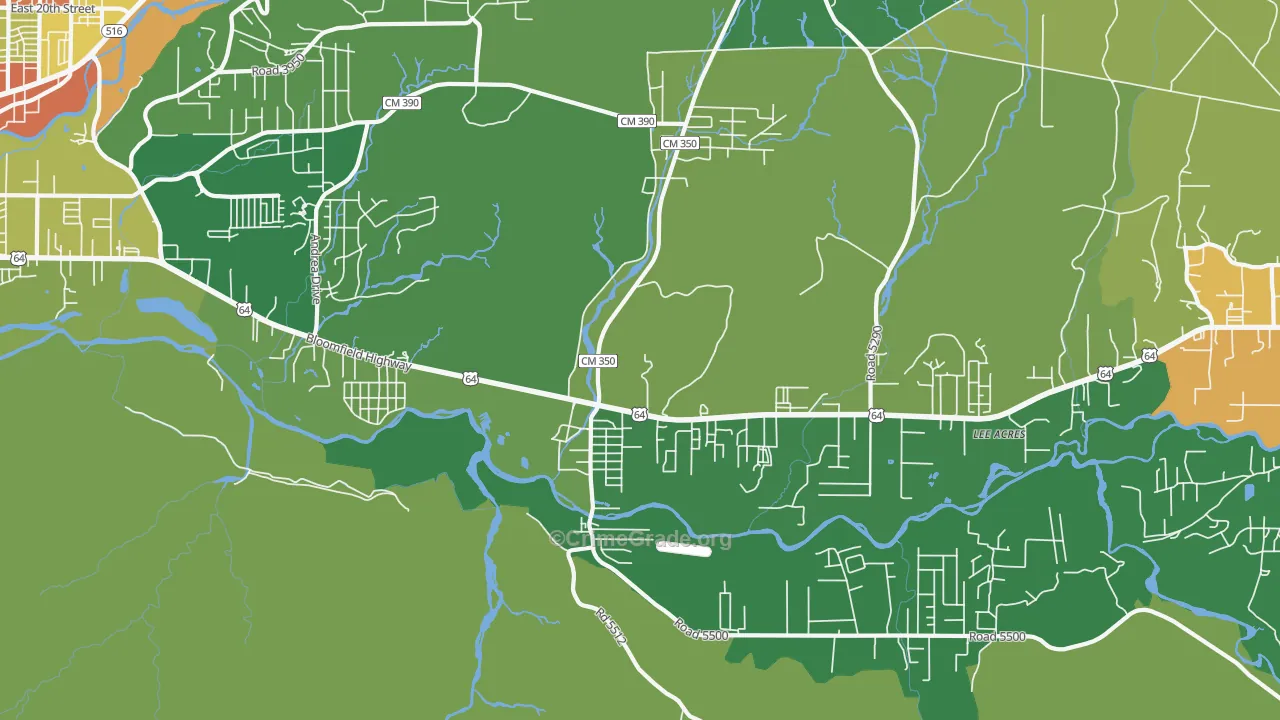 Lee Acres, NM Map of Drug-Related Crime Rates