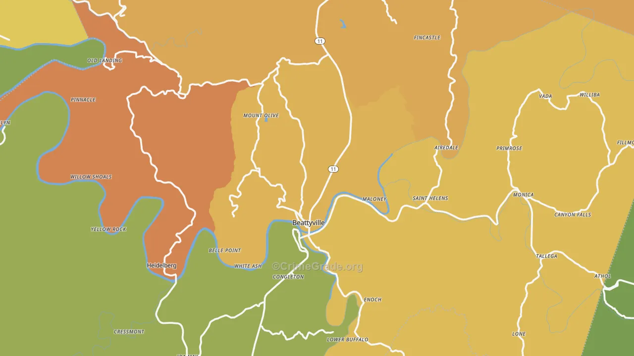 Lee County, KY Map of Drug-Related Crime Rates