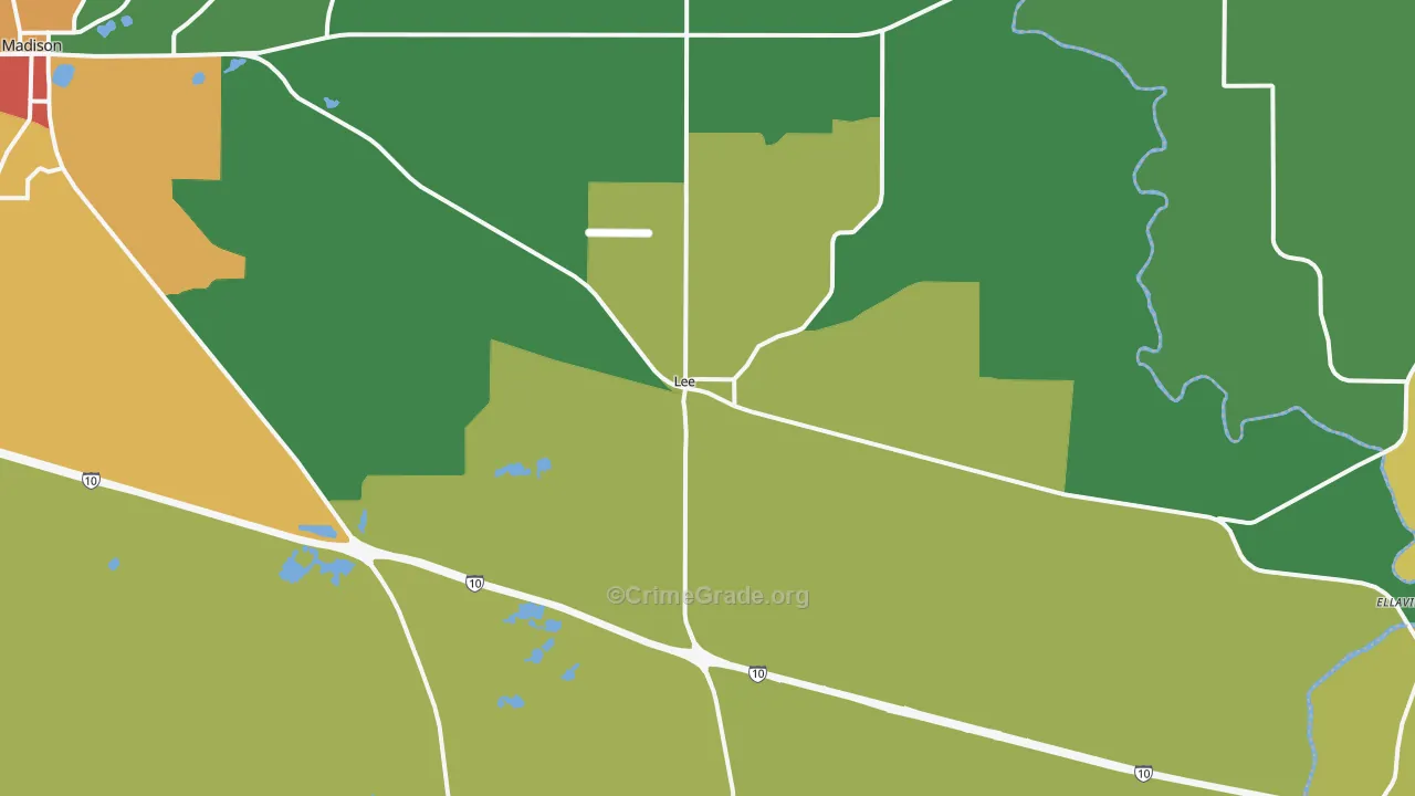 Lee, FL Map of Drug-Related Crime Rates