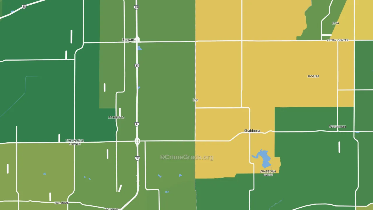 Lee, IL Map of Drug-Related Crime Rates
