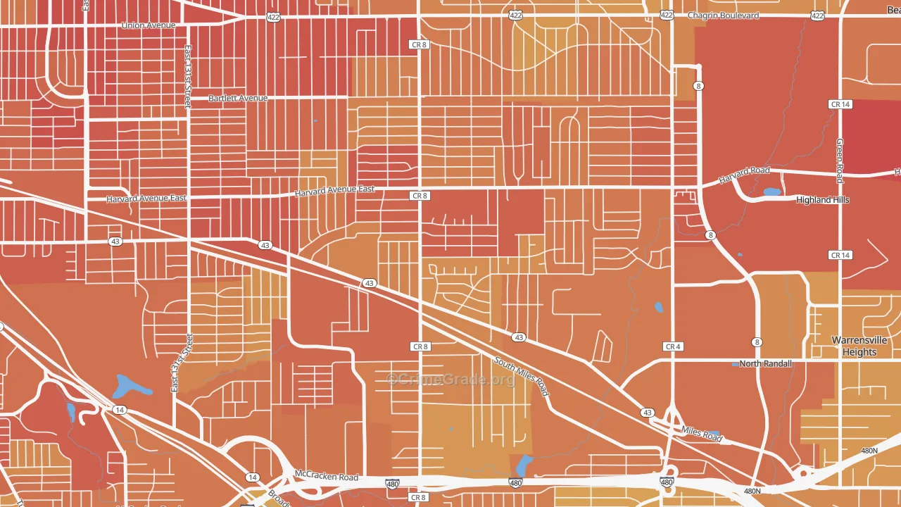 Lee-Miles, Cleveland, OH Map of Drug-Related Crime Rates