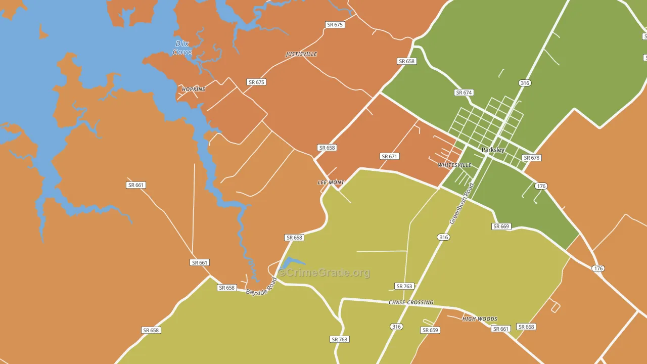 Lee Mont, VA Map of Drug-Related Crime Rates