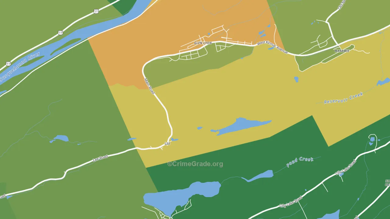 Lee, PA Map of Drug-Related Crime Rates