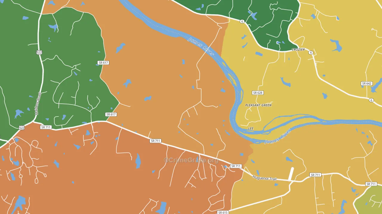 Lee, VA Map of Drug-Related Crime Rates
