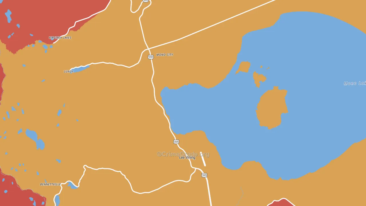 Lee Vining, CA Map of Drug-Related Crime Rates