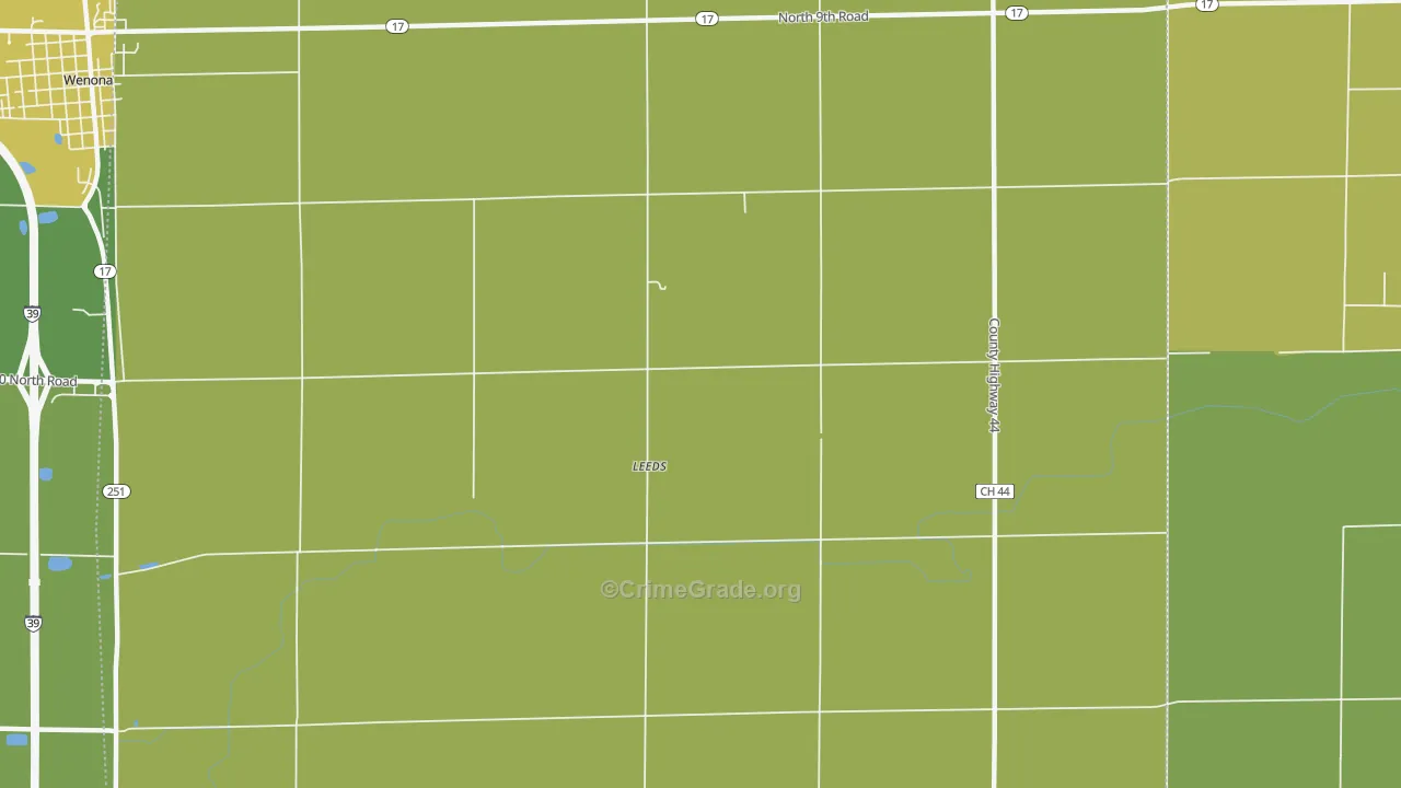Leeds, IL Map of Drug-Related Crime Rates