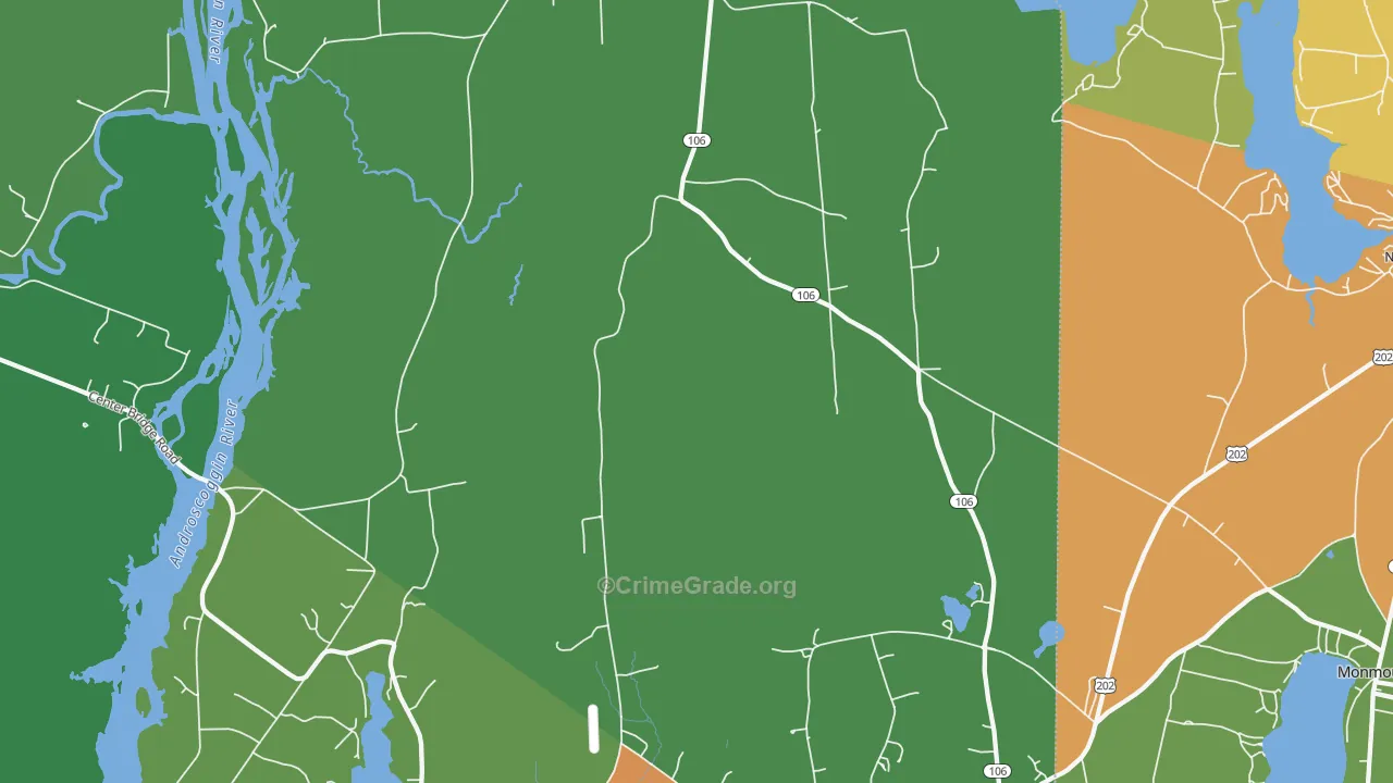 Leeds, ME Map of Drug-Related Crime Rates