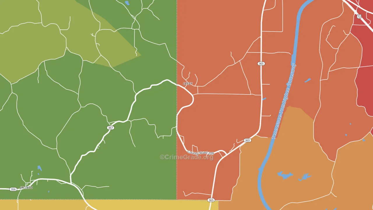 Leedy, MS Map of Drug-Related Crime Rates