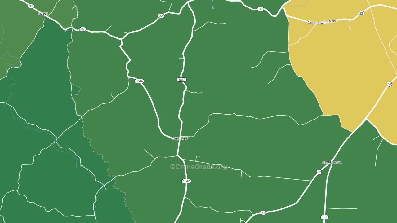 Lees Lick, KY Map of Drug-Related Crime Rates