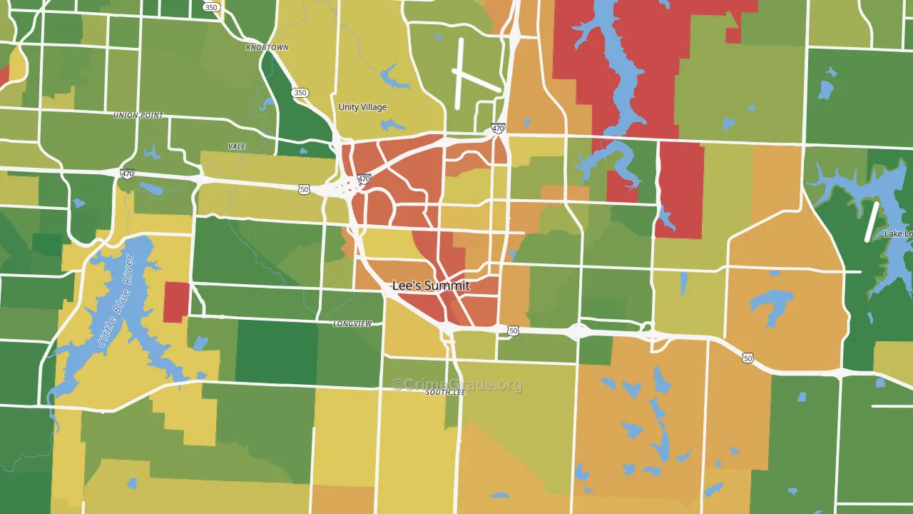 Lees Summit, MO Map of Drug-Related Crime Rates