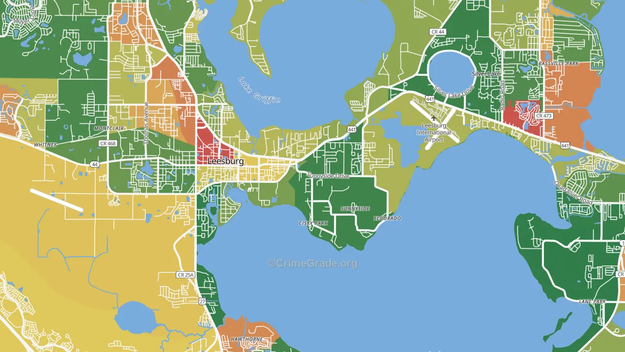 Leesburg, FL Map of Drug-Related Crime Rates