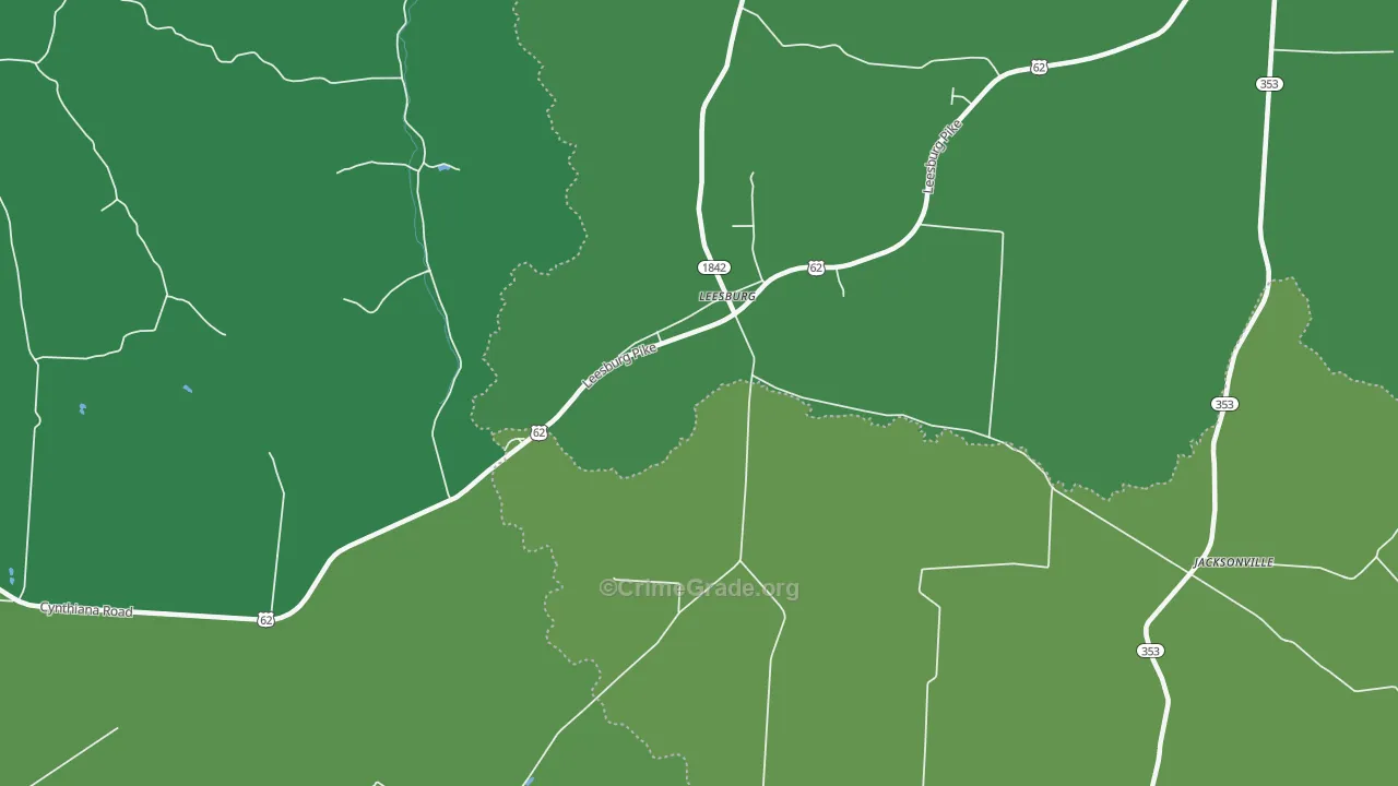 Leesburg, KY Map of Drug-Related Crime Rates