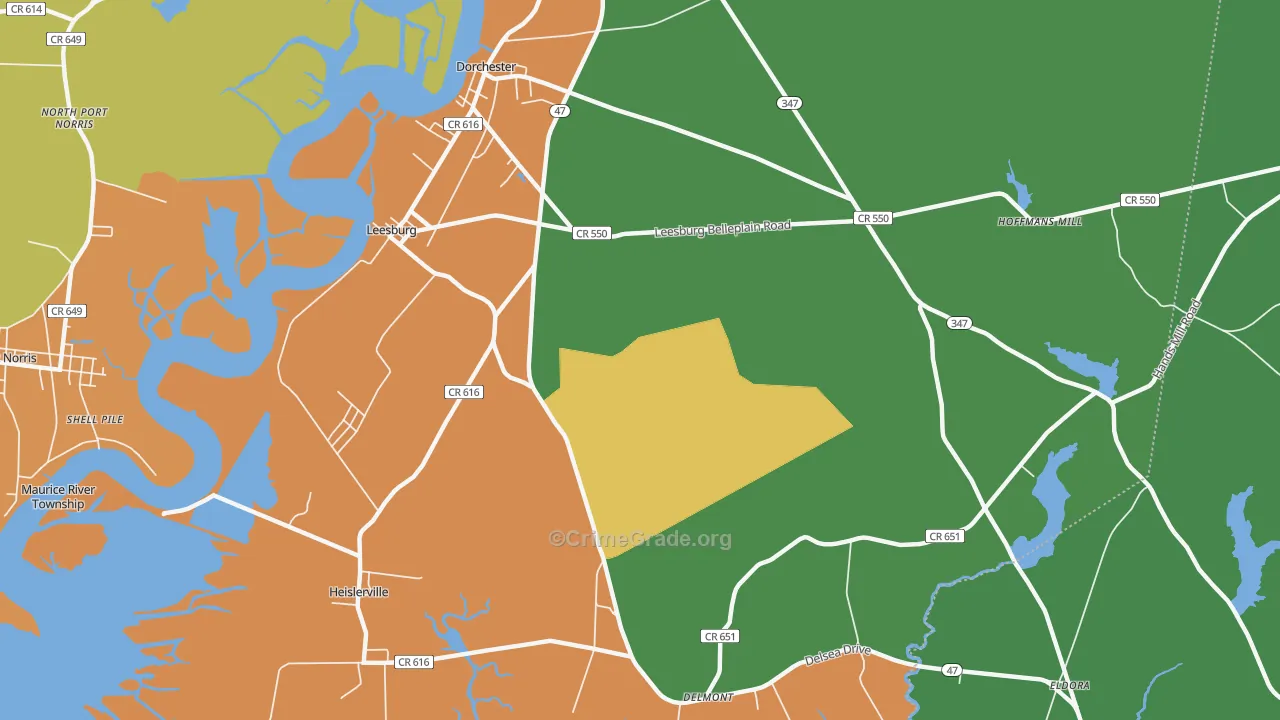 Leesburg, NJ Map of Drug-Related Crime Rates
