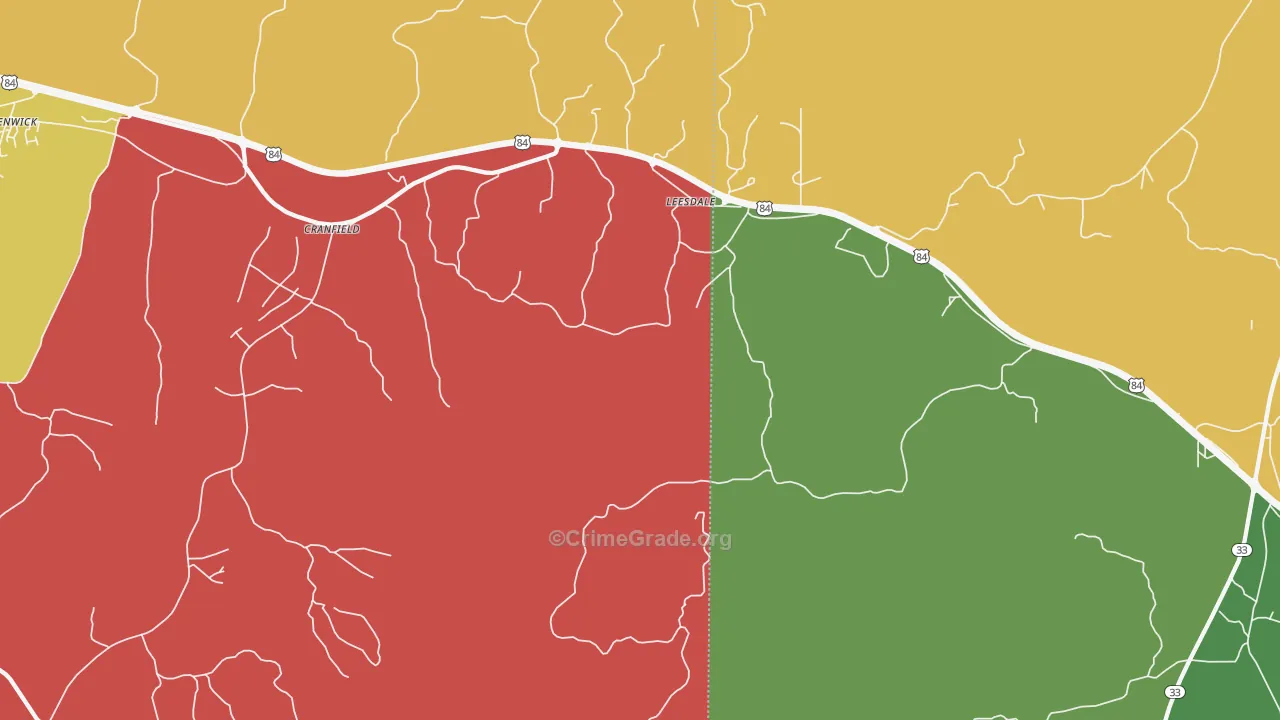 Leesdale, MS Map of Drug-Related Crime Rates