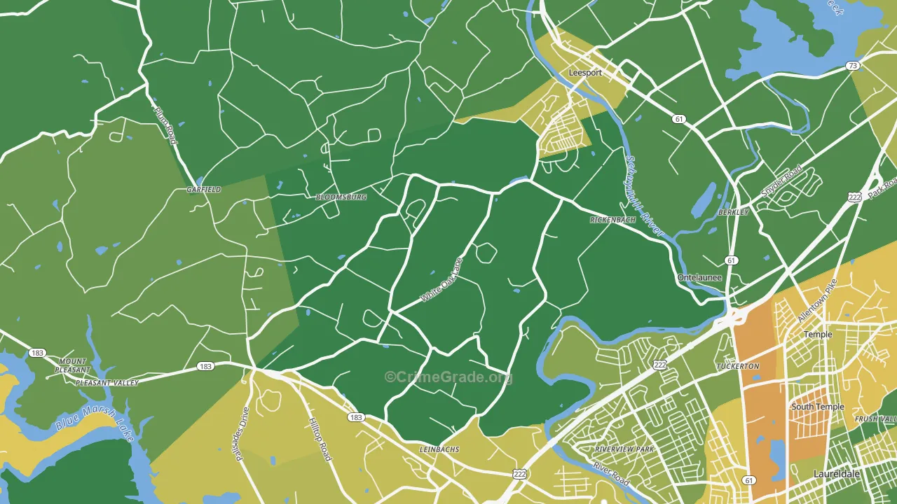 Leesport, PA Map of Drug-Related Crime Rates