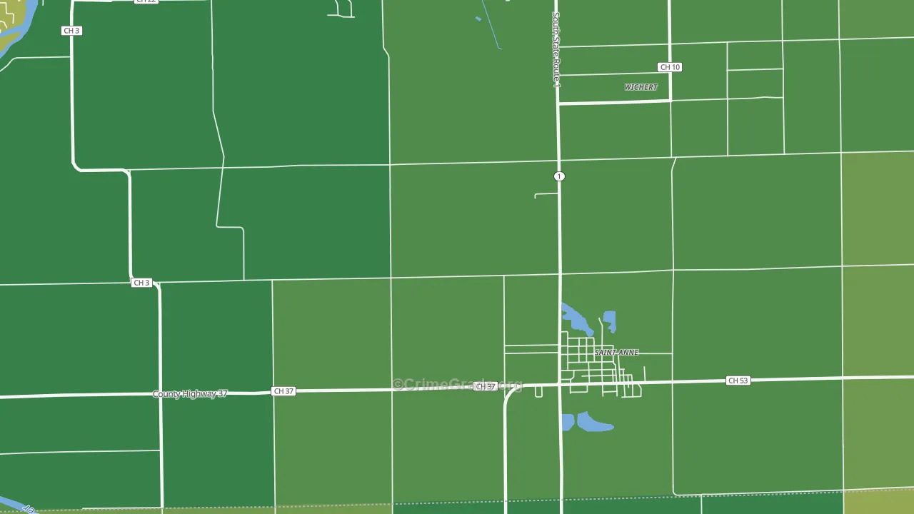 Leesville, IL Map of Drug-Related Crime Rates