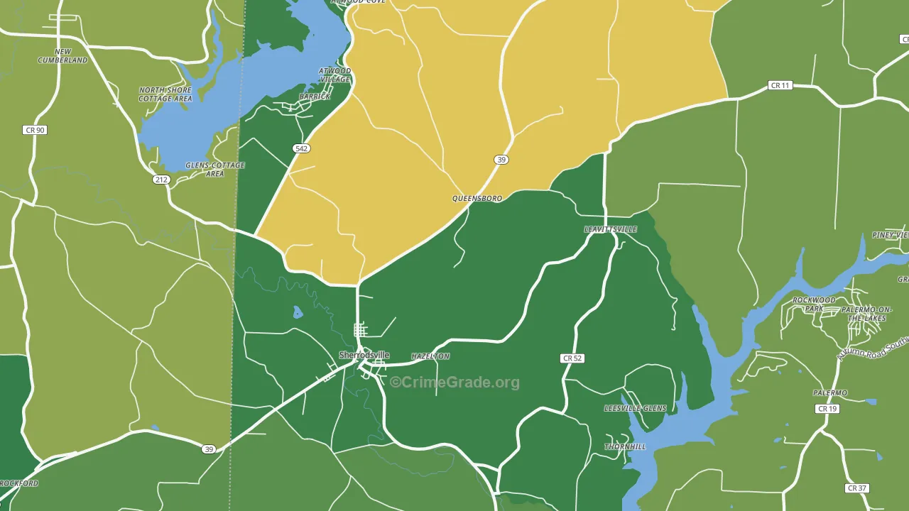 Leesville, OH Map of Drug-Related Crime Rates