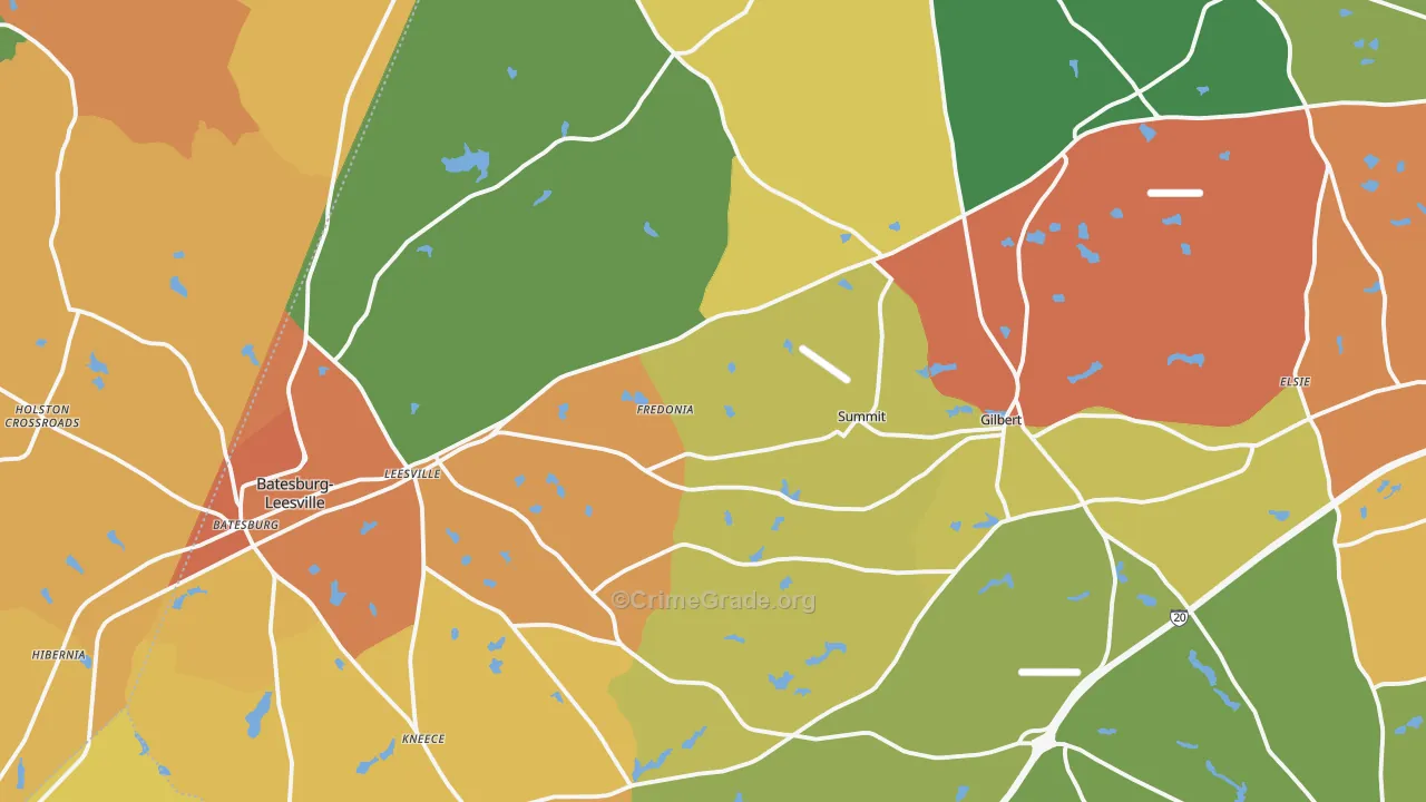 Leesville, SC Map of Drug-Related Crime Rates
