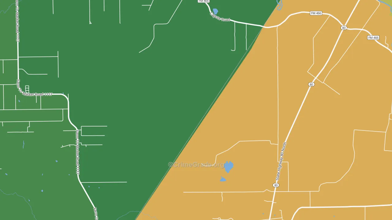 Leesville, TX Map of Drug-Related Crime Rates