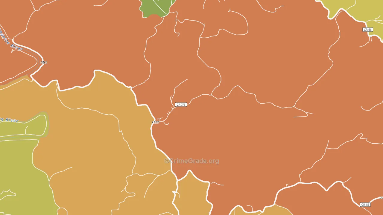 Leet, WV Map of Drug-Related Crime Rates