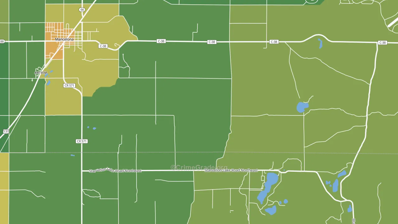 Leetsville, MI Map of Drug-Related Crime Rates