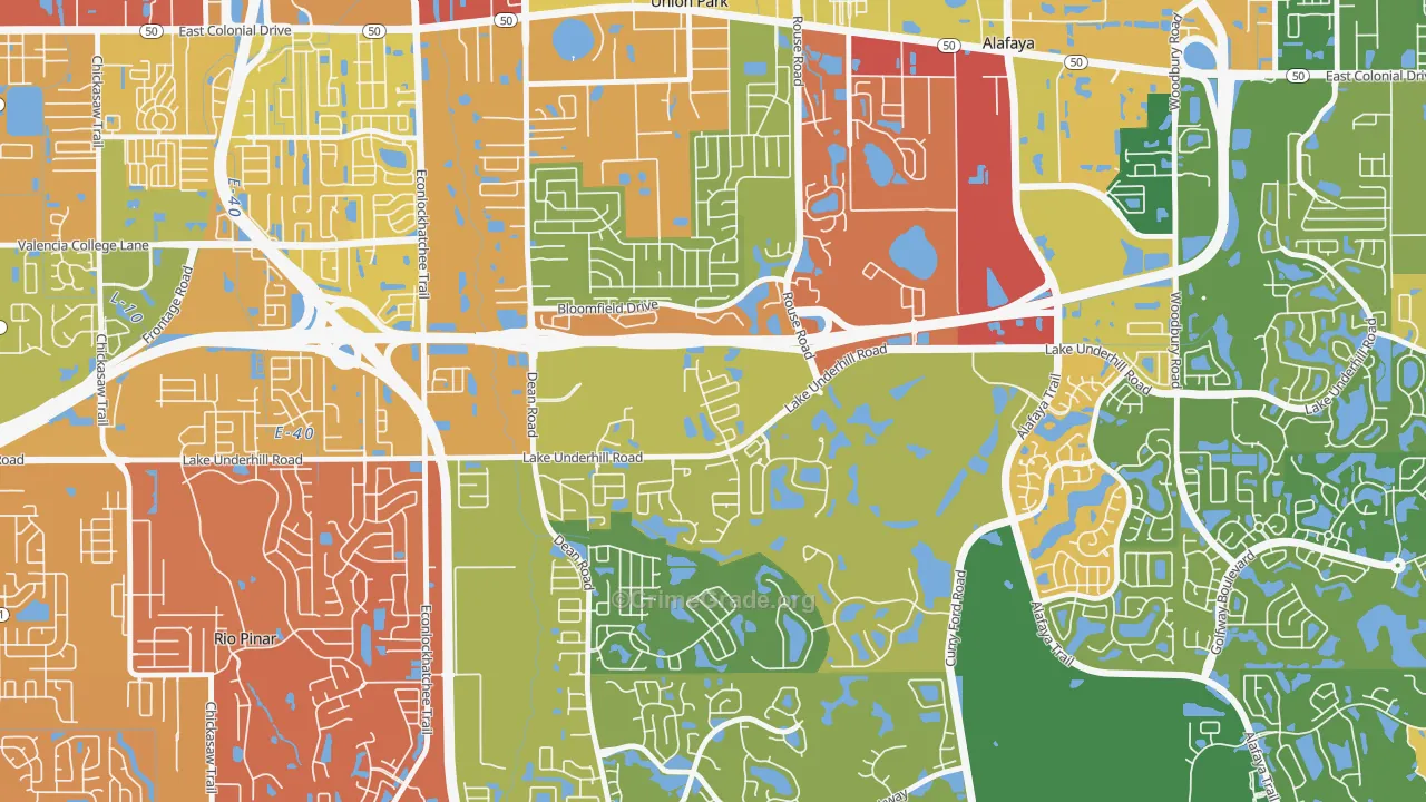 Legacy Place, Alafaya, FL Map of Drug-Related Crime Rates