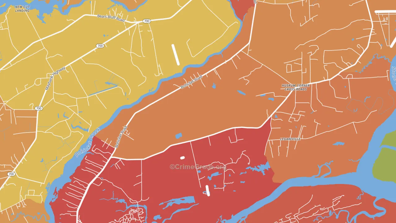 Legareville, SC Map of Drug-Related Crime Rates