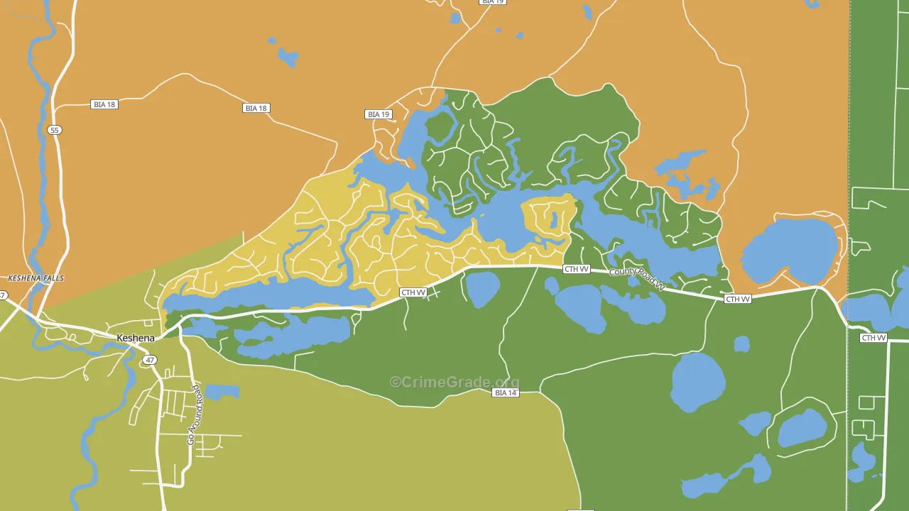 Legend Lake, WI Map of Drug-Related Crime Rates