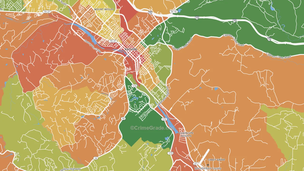 Legion, TX Map of Drug-Related Crime Rates