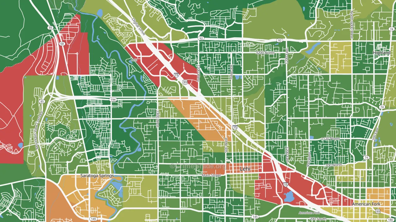 Lehi, UT Map of Drug-Related Crime Rates