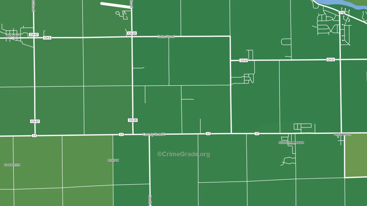 Lehigh, IL Map of Drug-Related Crime Rates