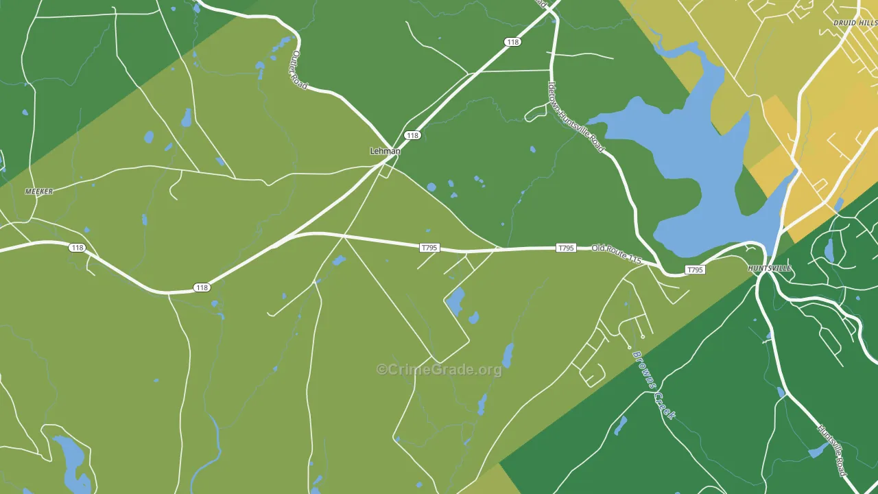 Lehman, PA Map of Drug-Related Crime Rates