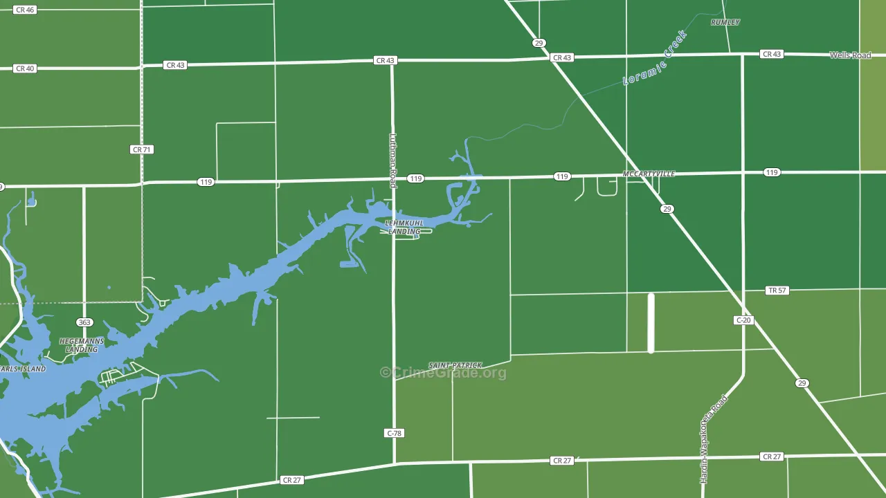 Lehmkuhl Landing, OH Map of Drug-Related Crime Rates