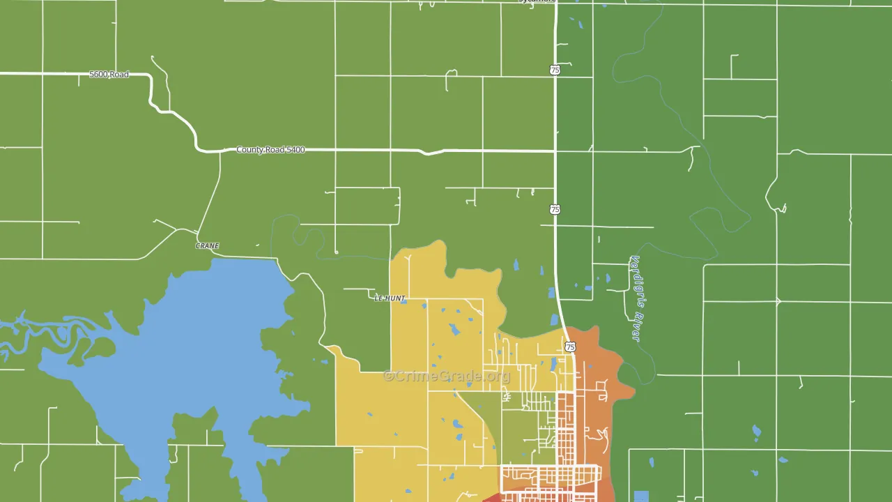 Lehunt, KS Map of Drug-Related Crime Rates