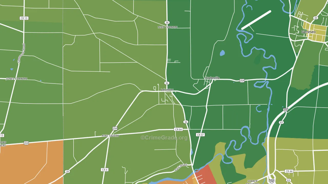 Leicester, NY Map of Drug-Related Crime Rates
